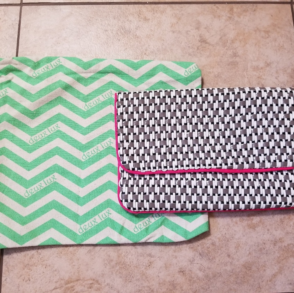Deux Lux woven clutch